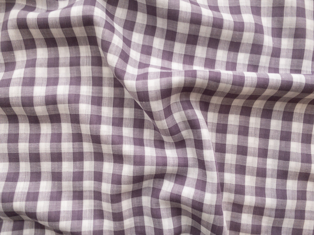 Gingham double gauze fabric ©Atelier Brunette- Double-sided