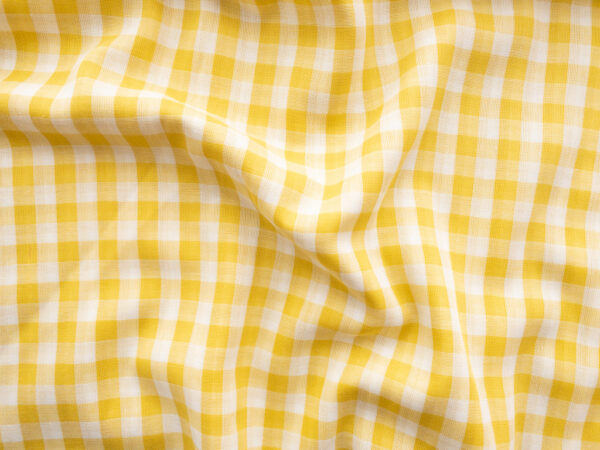 Atelier Brunette - Cotton Double Gauze - Gingham - Off-White/Lemon