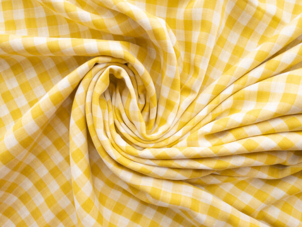 Atelier Brunette - Cotton Double Gauze - Gingham - Off-White/Lemon