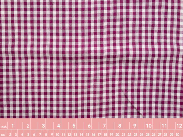 Atelier Brunette - Cotton Double Gauze - Gingham - Off-White/Dahlia