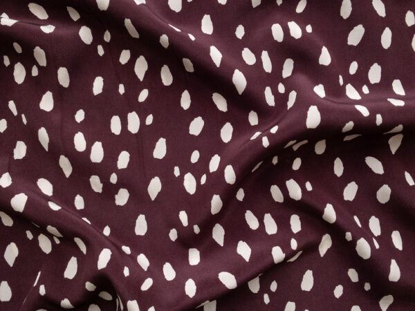 Amour Vert - Sandwashed Silk Crepe de Chine - Pebble Dot - Plum