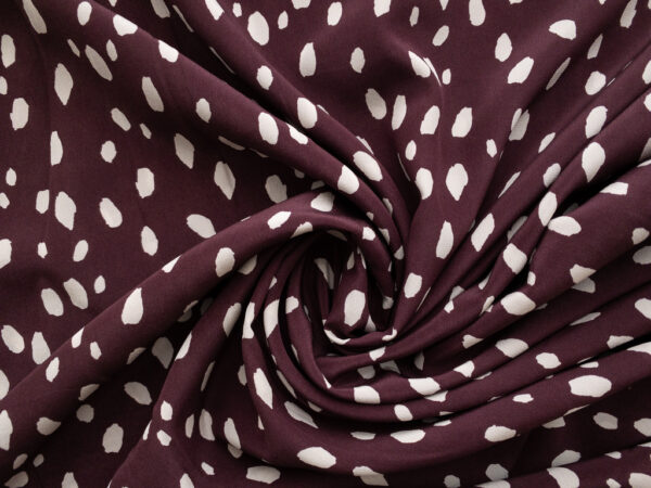 Amour Vert - Sandwashed Silk Crepe de Chine - Pebble Dot - Plum