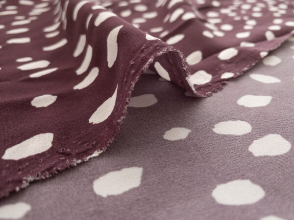 Amour Vert - Sandwashed Silk Crepe de Chine - Pebble Dot - Plum