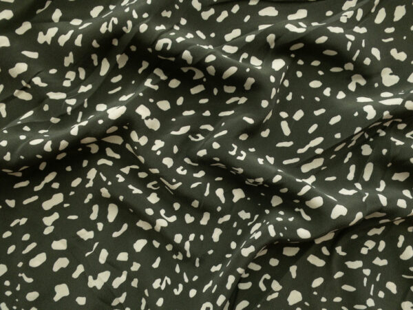 Amour Vert - Sandwashed Silk Crepe de Chine - Scattered Spots - Olive