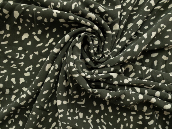 Amour Vert - Sandwashed Silk Crepe de Chine - Scattered Spots - Olive