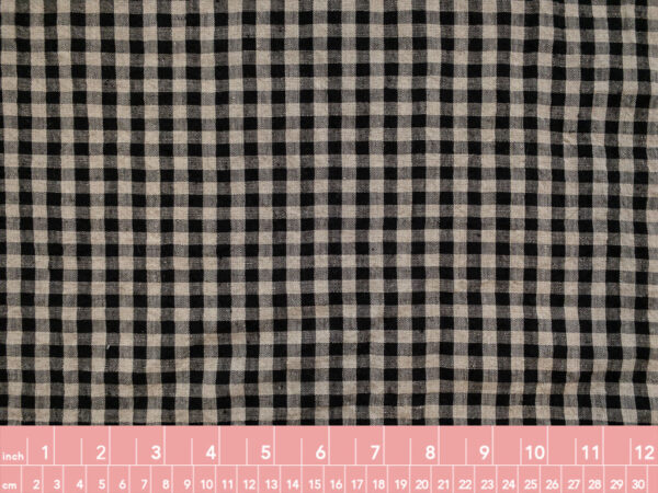 Yarn Dyed Linen - Gingham - Black/Natural