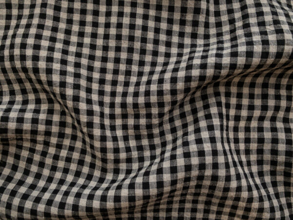 Yarn Dyed Linen - Gingham - Black/Natural