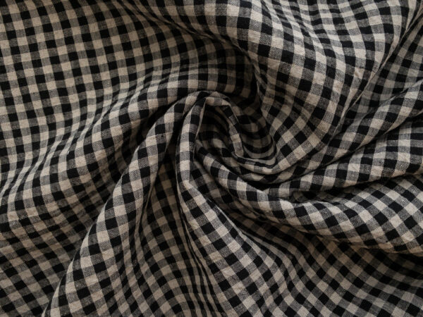 Yarn Dyed Linen - Gingham - Black/Natural