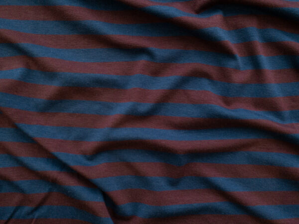 Amour Vert - Cotton/Modal Stripe Jersey - Azure/Maple