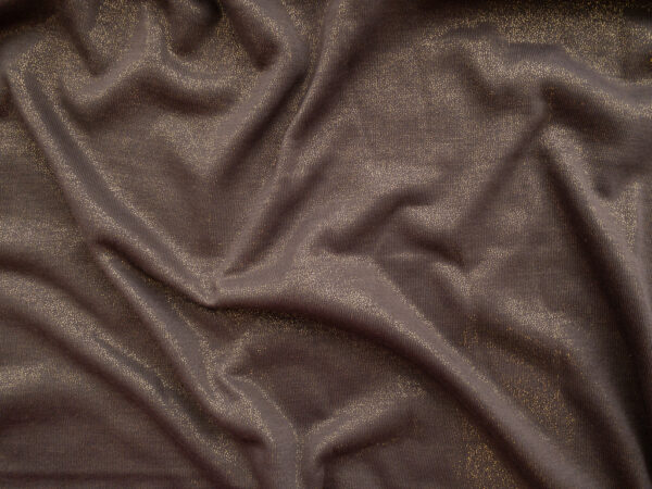 Japanese Designer Deadstock - Viscose Lightweight Jersey - Brown/Gold