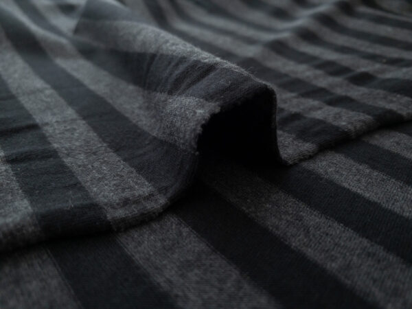 European Designer Deadstock - Cotton/Viscose Stripe Jersey - Black/Grey