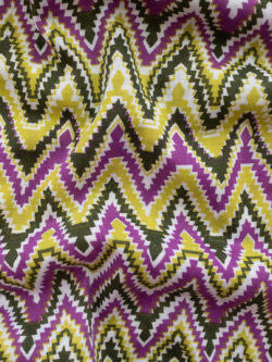 European Designer Deadstock - Cotton/Polyester ZigZag Jersey - Violet/Olive