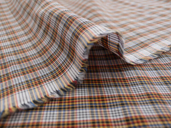 British Designer Deadstock - Yarn Dyed Cotton Shirting - Primary Plaid