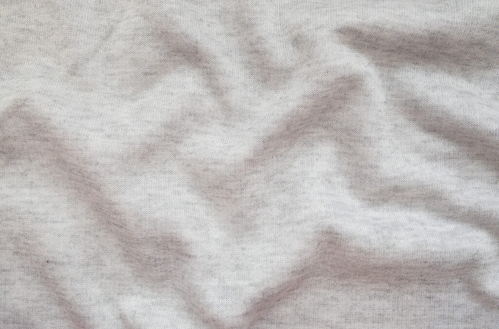 European Designer Deadstock – Cotton/Polyester Tubular Fleece – Silver Grey Heather