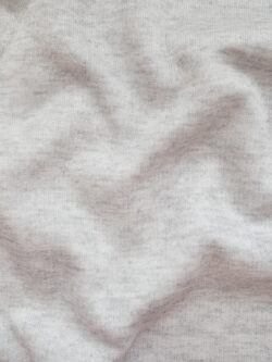 European Designer Deadstock – Cotton/Polyester Tubular Fleece – Silver Grey Heather