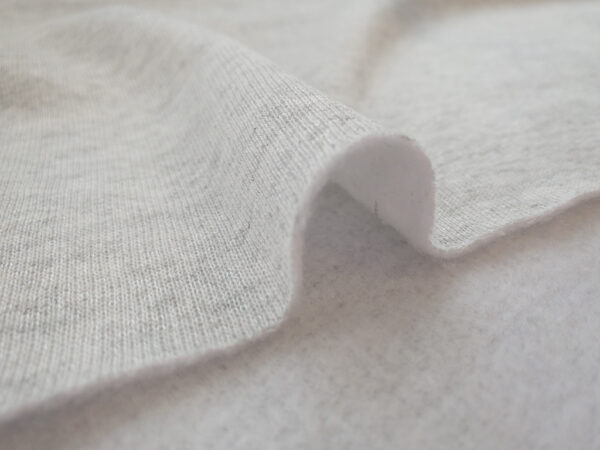 European Designer Deadstock – Cotton/Polyester Tubular Fleece – Silver Grey Heather
