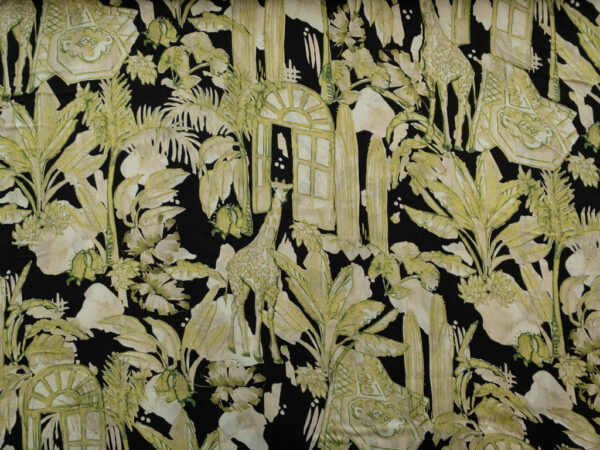 Lady McElroy - Viscose Challis Lawn - Forgotten Paradise - Black/Green