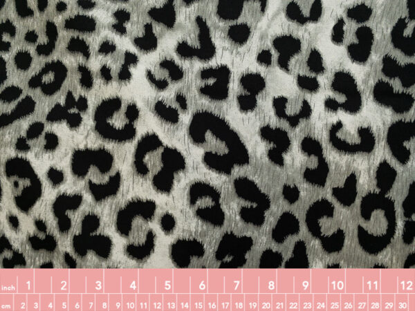 Lady McElroy - Cotton/Spandex Stretch Sateen -Leopard Print - Black/Grey