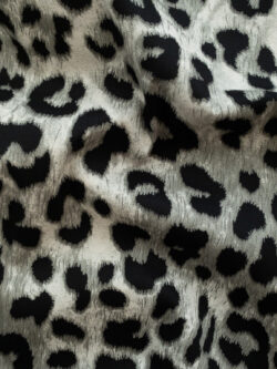 Lady McElroy - Cotton/Spandex Stretch Sateen -Leopard Print - Black/Grey