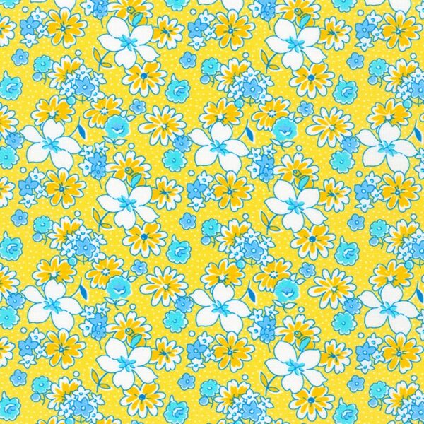 Quilting Cotton - Flowerhouse - Gentle Petals - Yellow