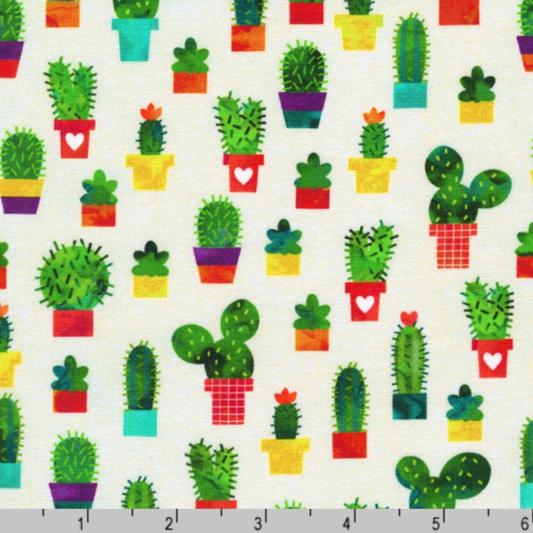 Cotton/Spandex Jersey - Chili Smiles - Potted Plant - Multi