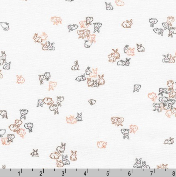 Quilting Cotton - Petit - Bunnies - White