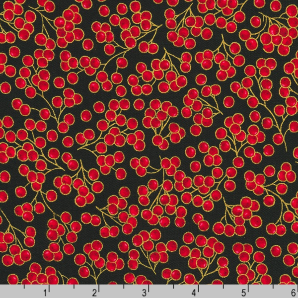 Quilting Cotton - Holiday Flourish - Red/Black