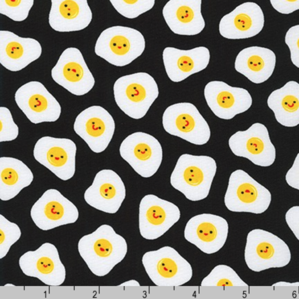Quilting Cotton - Farm to Table - Fried Eggs - Black