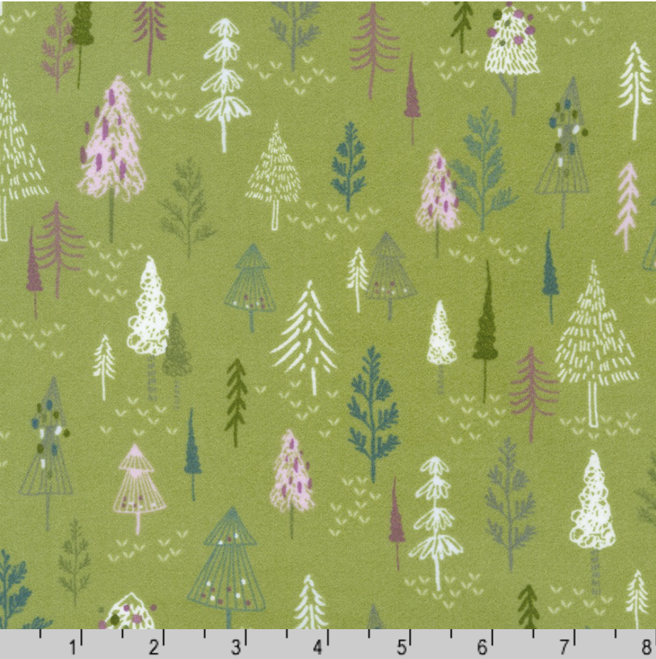 Flannel 'moss' Green Fabric by the Yard 100% Soft Cotton From