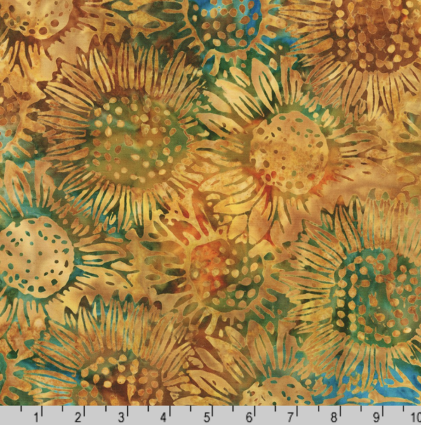 Artisan Cotton Batik - Sun Forest - Sun Flowers - Autumn