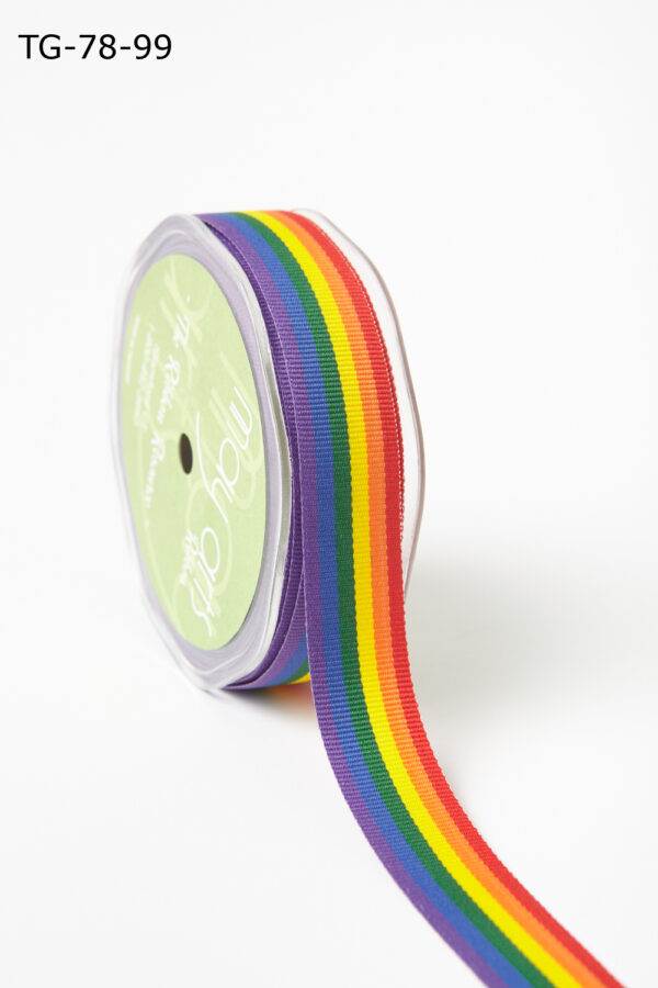 Rainbow Grosgrain Ribbon - 7/8"