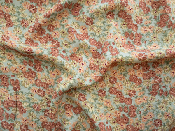 Designer Deadstock - Rayon Challis - Ditsy Garden - Mint