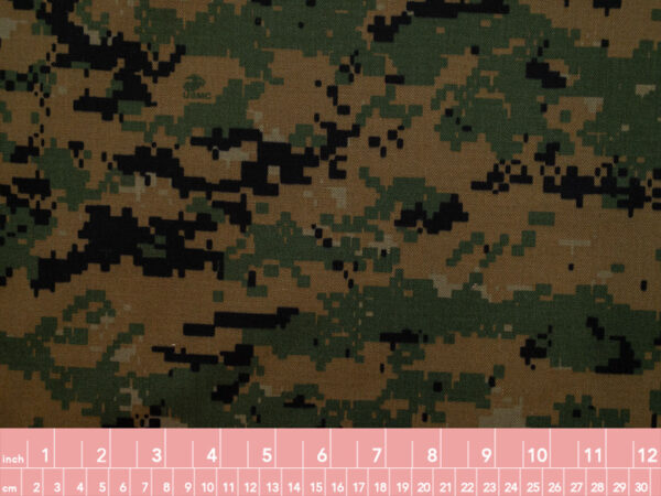 Designer Deadstock - Cotton Twill - Pixelated Camouflage - Tan/Green