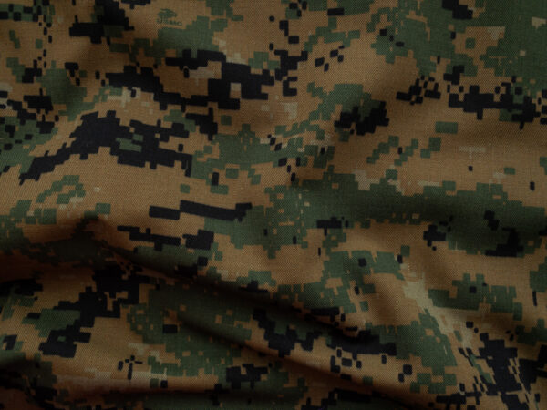 Designer Deadstock - Cotton Twill - Pixelated Camouflage - Tan/Green