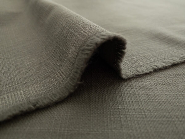 Designer Deadstock – Cotton/Linen Textured Woven - Steel