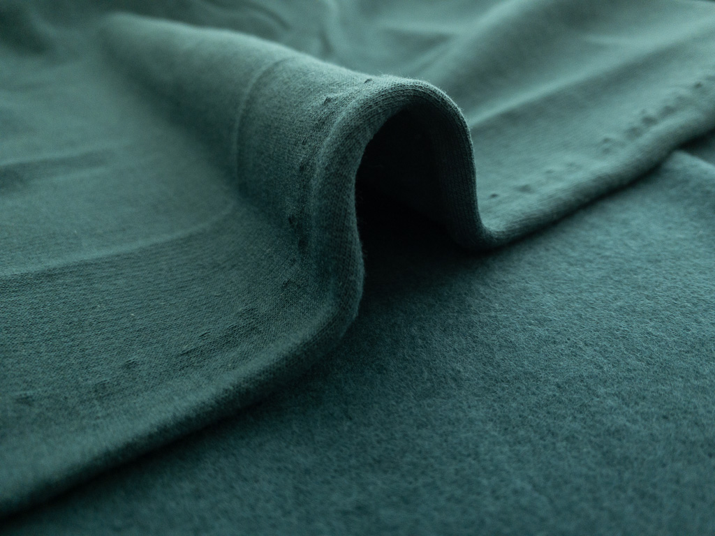 Designer Deadstock – Cotton/Polyester Sweatshirt Fleece – Teal ...