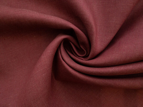 Designer Deadstock - Two-Tone Linen - Burgundy