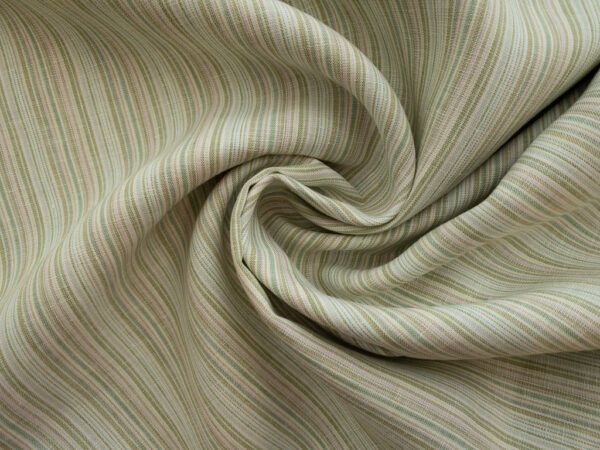 Designer Deadstock - Yarn Dyed Linen - Stripe - Sea Glass