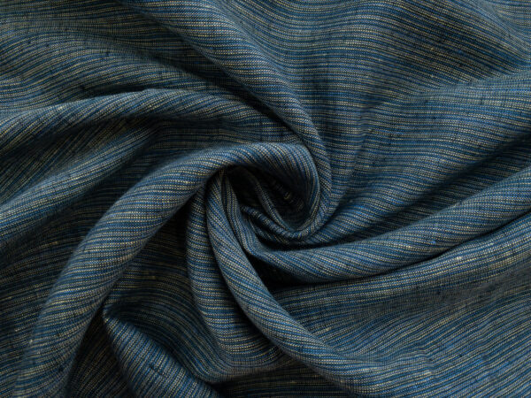 Designer Deadstock - Yarn Dyed Linen - Stripe - Tidal Light