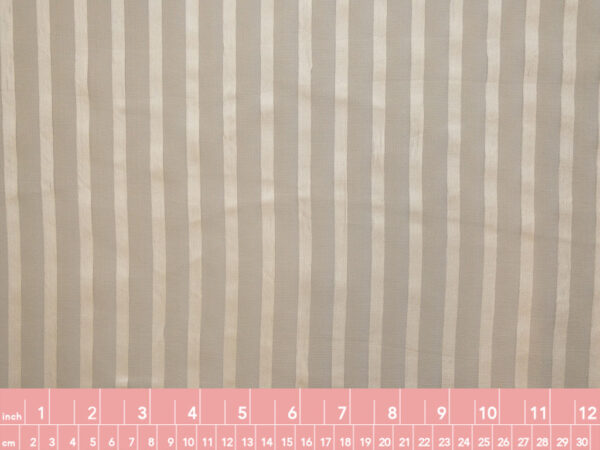 Designer Deadstock - Silk Organza - Satin Stripe - Cream