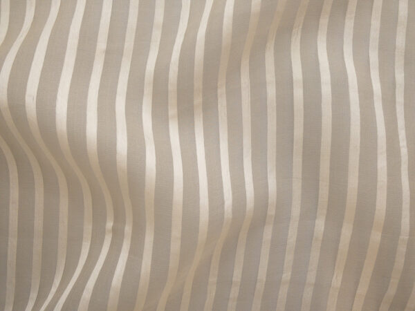 Designer Deadstock - Silk Organza - Satin Stripe - Cream