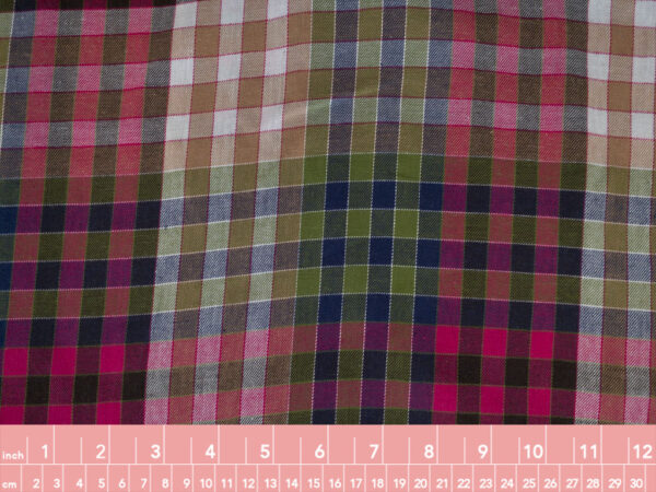 Designer Deadstock – Cotton Flannel Shirting - Plaid - Pink/Brown