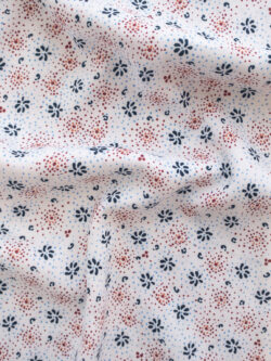 Designer Deadstock - Rayon Challis - Ditsy Floral - White/Blue