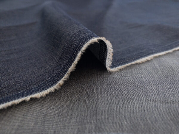 Designer Deadstock - Rayon Chambray - Navy Blue