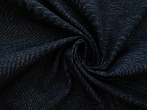 Japanese Textured Yarn Dyed Cotton - Tiny Stripe - Indigo
