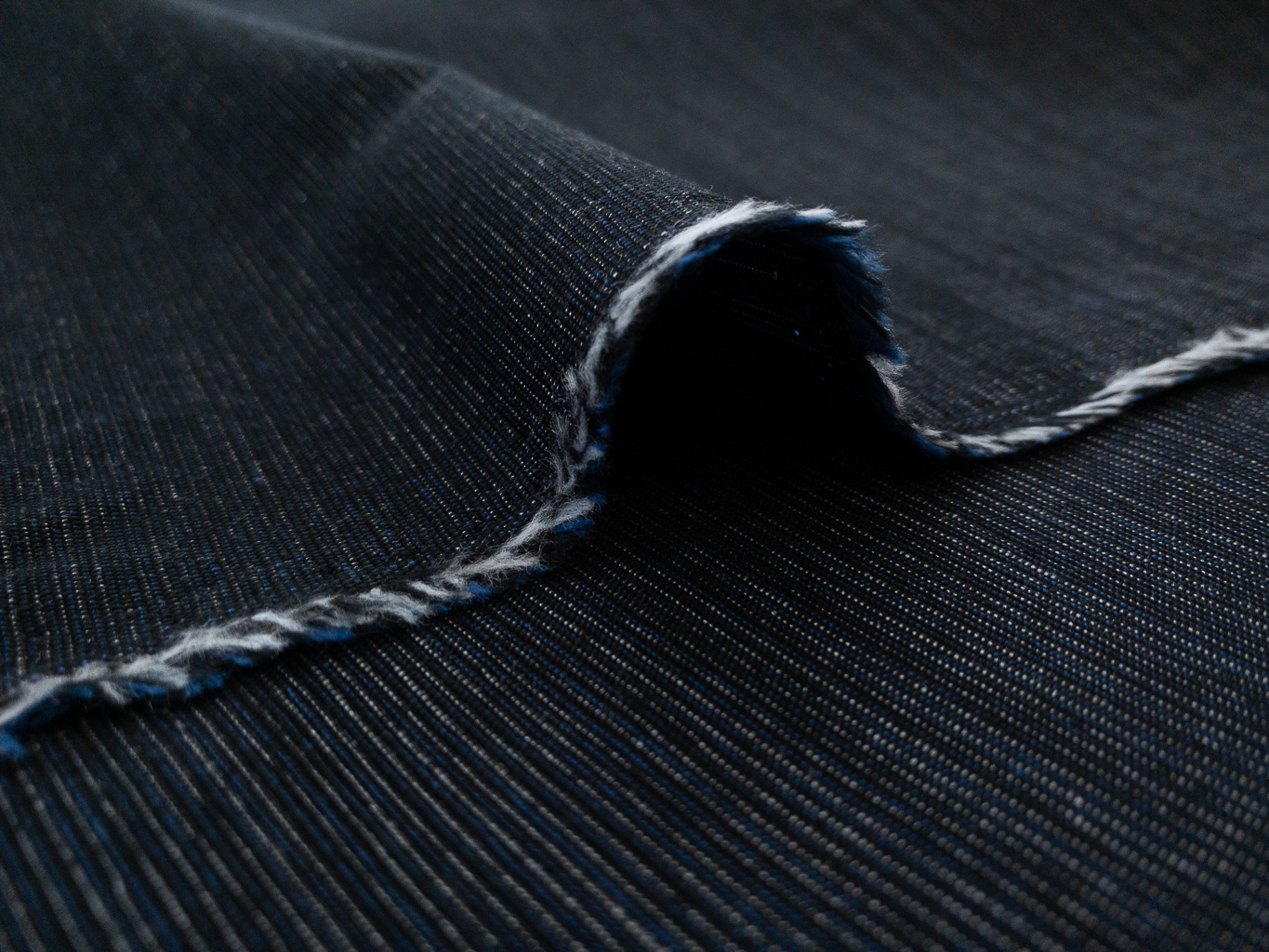 Japanese Textured Yarn Dyed Cotton Tiny Stripe Indigo