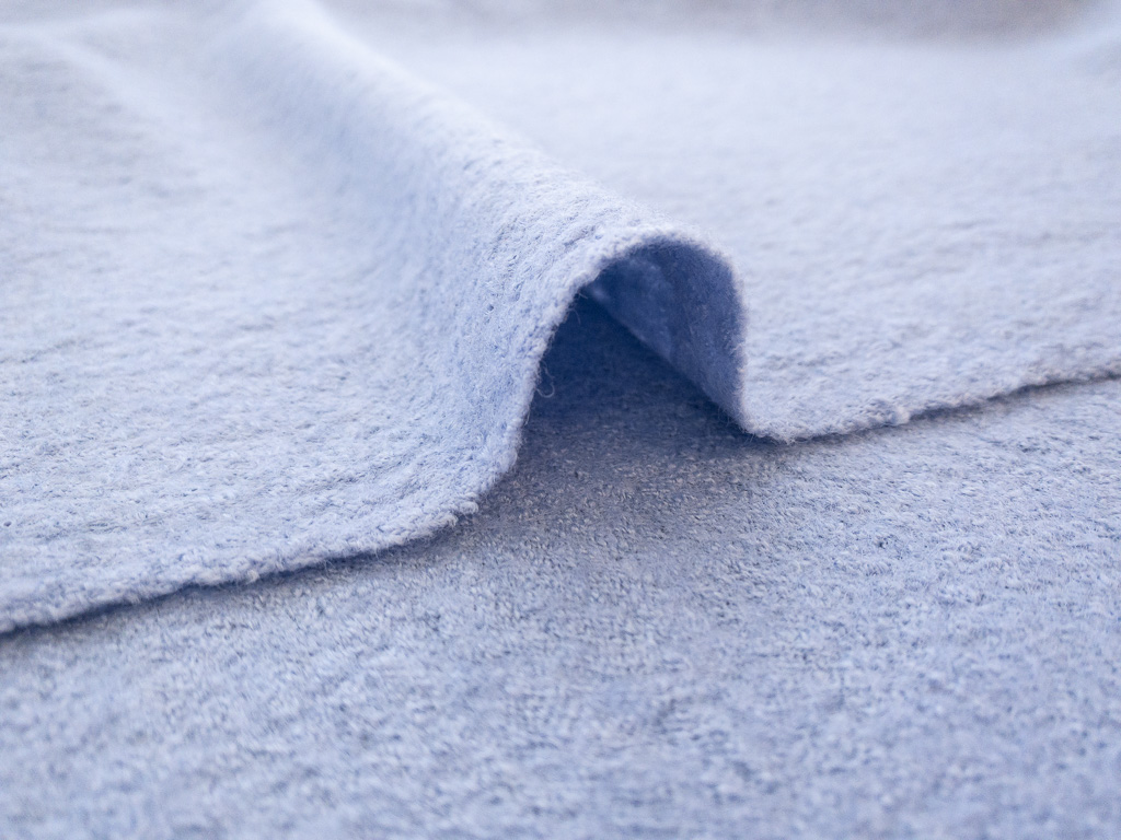 Boiled Wool Material Pale Blue .