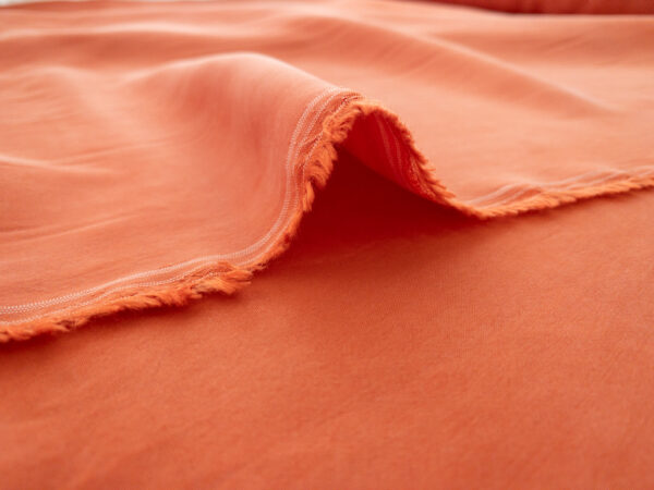 Sandwashed Cupro/Viscose Challis - Papaya