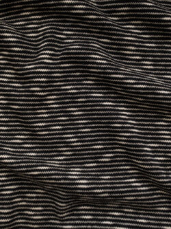 British Designer Deadstock – Viscose Blend Sweater Knit – Variegated Stripe - Black/Cream
