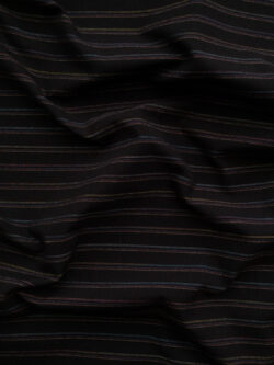 British Designer Deadstock - Yarn Dyed Cotton Stripe - Black/Multi